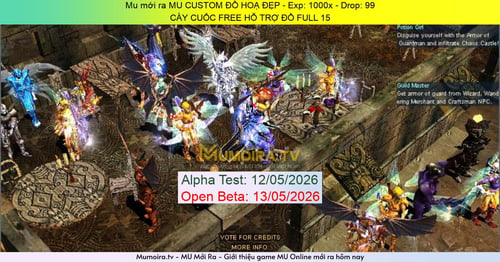 Mu Mới ra,MU CUSTOM ĐỒ HOẠ ĐẸP - Season 6 - Exp: 1000x - Drop: 99% - CÀY CUỐC FREE HỖ TRỢ ĐỒ FULL 15